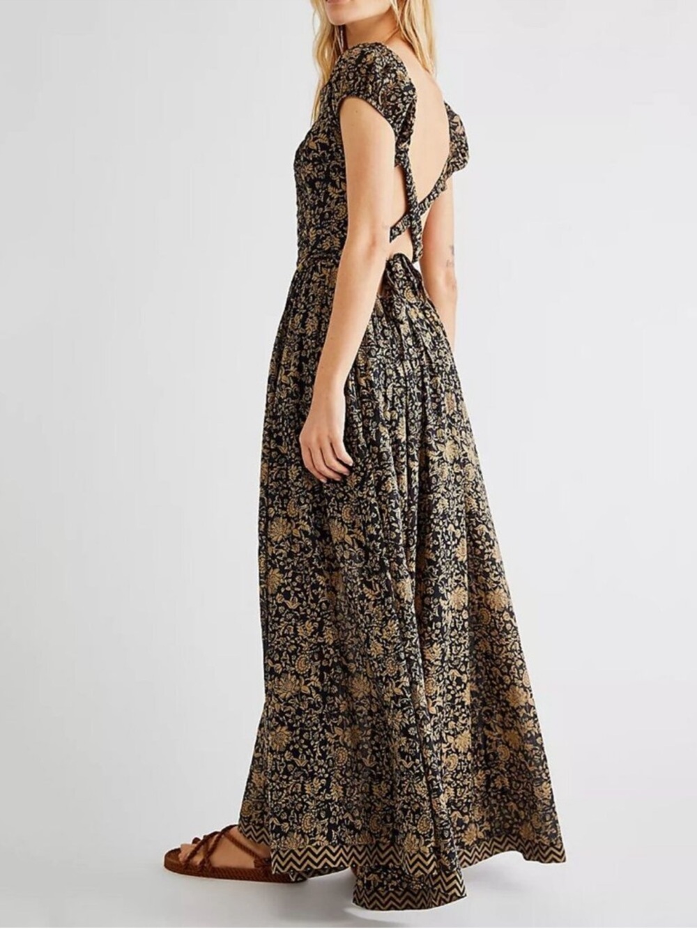 Free People Ultraviolet Maxi Dress in Black Combo Size Medium - Picture 6 of 8